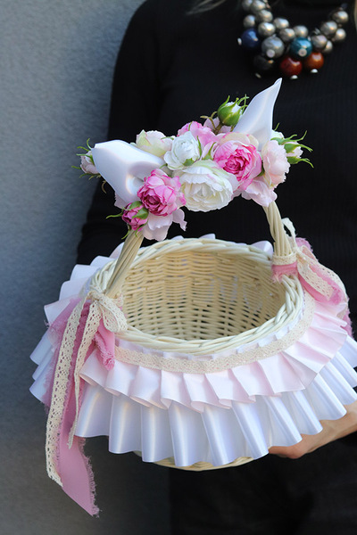 Baletnica, dekorowany koszyczek wielkanocny