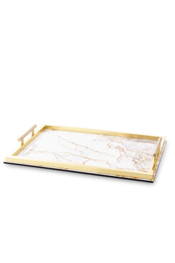 Marbella Gold B, dekoracyjna taca ze wzorem, wym.5.5x48x35cm