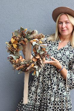 Pola i Łąki, dekoracyjny wianek z suszem, rozp.36cm 