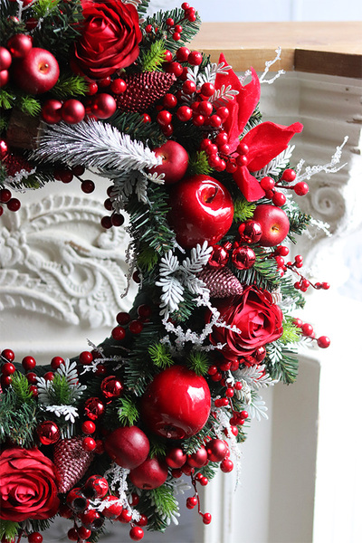 Merry Xmas, świąteczny wianek dekoracyjny