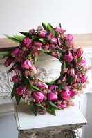 wiosenny wianek Tulipanowy Ciemny Róż