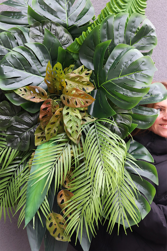 Sopot Cocktail Bar, ścianka jednostronna ze sztucznych roślin