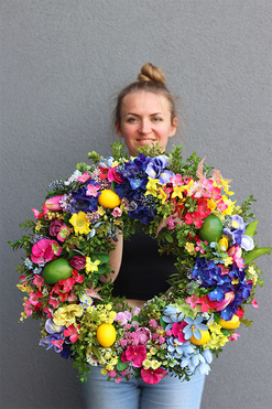 Monique Citrus, duży barwny wianek na drzwi, śr.60cm 