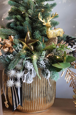 Jerusalem Gold, świąteczna choinka z dekoracją LED, wys.65cm 