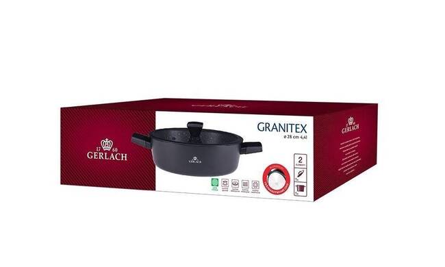 Granitex, garnek z pokrywką, poj.4.4l, śr.28cm