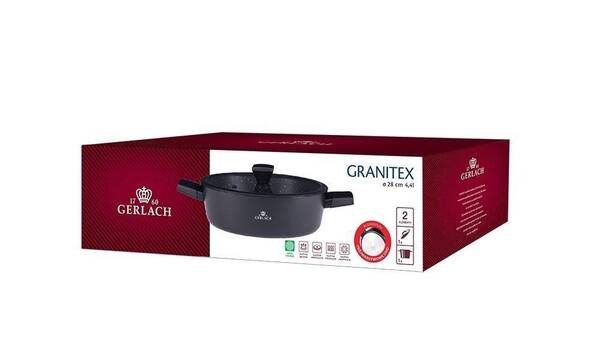 Granitex, garnek z pokrywką, poj.4.4l, śr.28cm