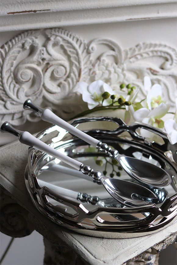 aluminiowe łyżki do sałaty White