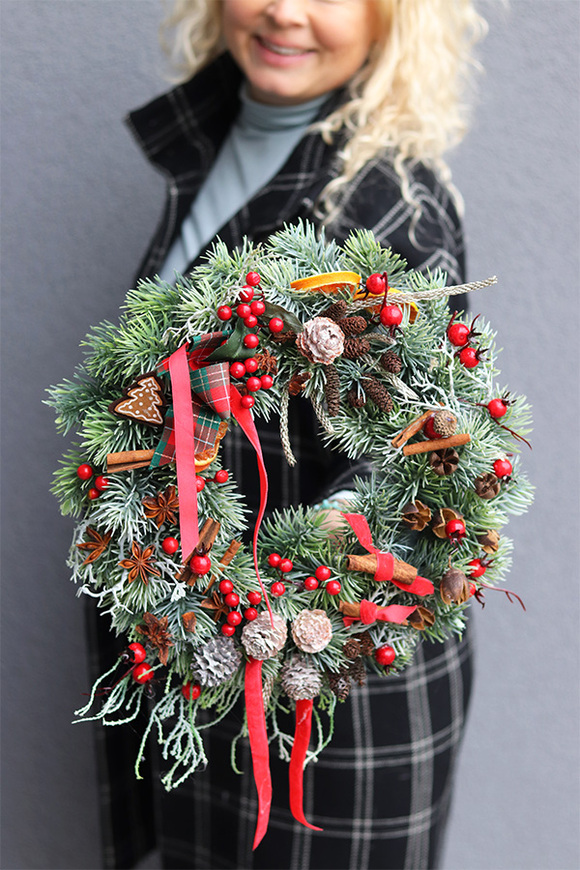 Ewela, wianek ozdobny / stroik dekoracyjny, śr.30cm