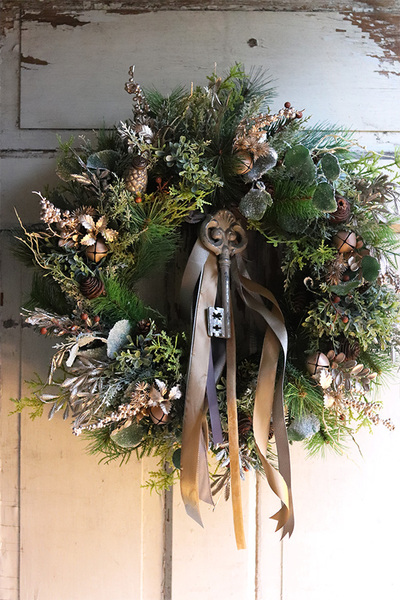 Klucz do Szczęścia, duży wianek zimowy, śr.50cm