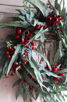 Eukaliptusowy, świąteczny wianek ozdobny, śr.46cm