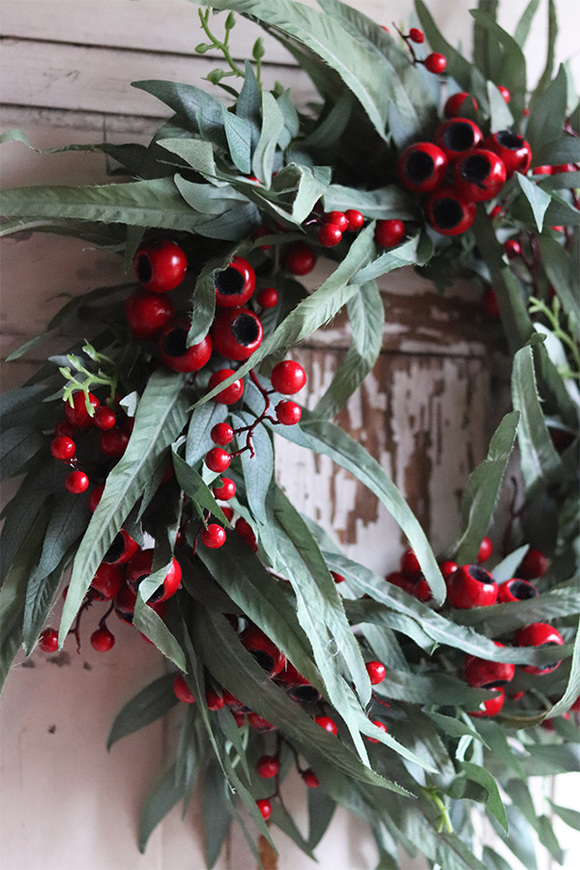 Eukaliptusowy, świąteczny wianek ozdobny, śr.46cm