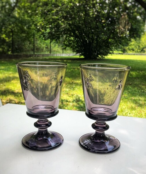 6 kielichów z pszczołą, kolor bakłażan, La Rochere poj.240ml