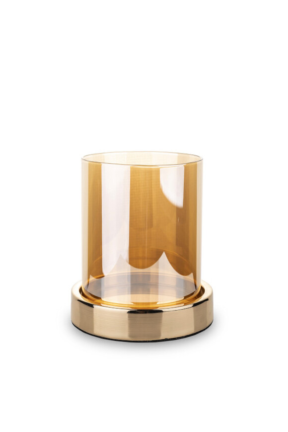 Amber C, złoty świecznik kryształowy
