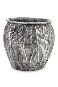 Mardin C, srebrna metalowa donica, wym.22x21cm