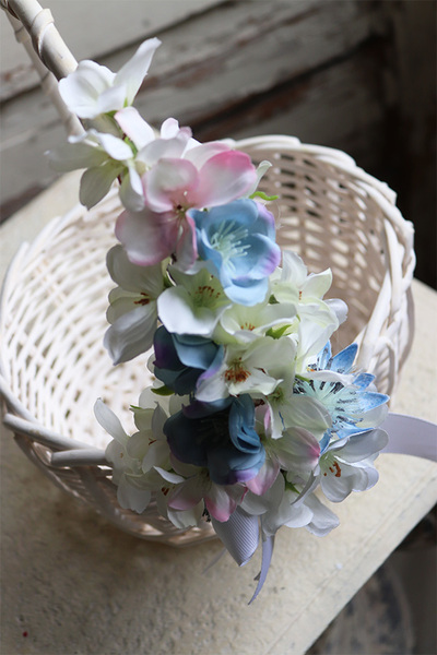 Gefra Blue, dekorowany koszyczek wielkanocny, wys.28cm