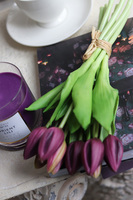 bukiet tulipanów gumowych, Goccia Purple, 7szt. dł.40cm