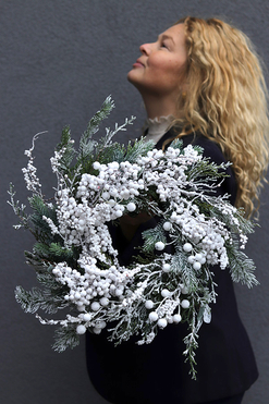 Mroźny Wieczór, świąteczny wianek dekoracyjny, śr.40cm 