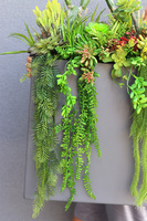 Cacti Grey Fiberglass 2, sukulenty ze kaktusem w szarej donicy