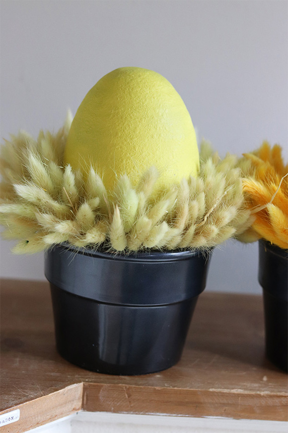 Kolorowe Jaja, stroik wielkanocny z suszem, żółty jasny