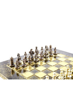 Bizancjum, ekskluzywne szachy metalowe, wym.20x20cm