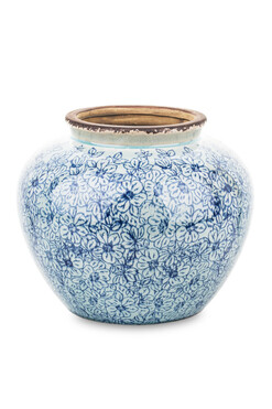 Blue Night B, ceramiczny wazon ze wzorem, wym.16.5x20cm