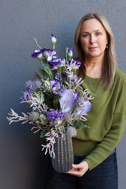 OD RĘKI Fioletowe Sny, dekoracyjny bukiet w wazonie, wys.67cm