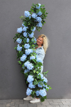Blue Provance Rich, dekoracyjna girlanda z hortensją, dł.200cm 