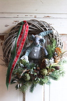 Christmas Mouse, świąteczny wianek z myszką