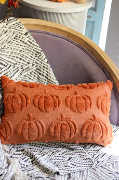 Pumpkin Spice, jesienna poszewka w dynie, pomarańczowa, wym.30x50cm 