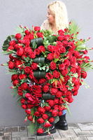 wiązanka nagrobna w kształcie serca, Czerwień Lux