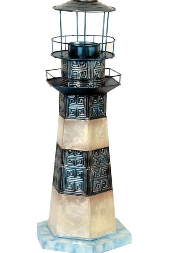 stylowa figurka Latarnia Morska z miejscem na świeczkę, wym.32cm