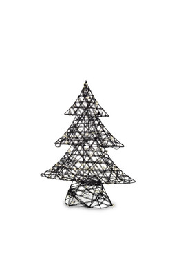 Modern Glamm, świąteczna figurka choinka LED, czarna, wys.35cm