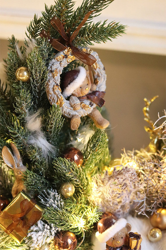 Kraina Misiów LED, świąteczny stroik na tacy