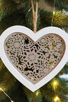 Merry Xmas, drewniana zawieszka serce