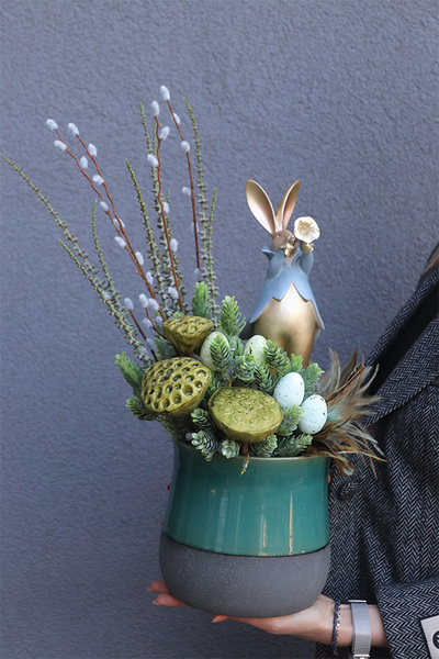 Zając Trębacz, stroik wielkanocny z zajączkiem