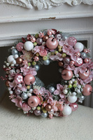 Pastelowy Czar Zimy 2, świąteczny wianek dekoracyjny