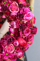 Fuksjana Brightenna, energetyczny różowy wianek, śr.50cm 