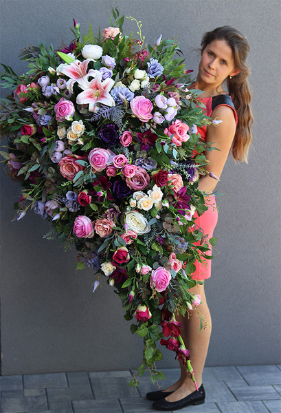 dekoracja nagrobna / wiązanka, Helojza, wym.150cm