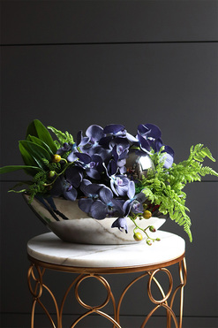 dekoracyjna dekoracja ze storczykiem, Dekoria Granat&Silver, wym.30x45cm