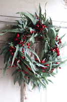 Eukaliptusowy, świąteczny wianek ozdobny, śr.46cm