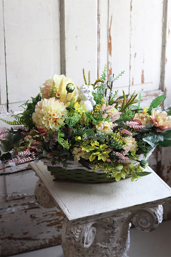 Benuti, wiosenny kosz z żółtymi kwiatami, wym.35x65cm 