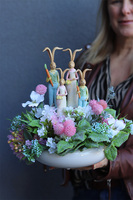 Easter Family Piano, stroik wielkanocny z zajączkami