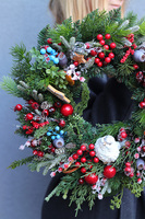 Magic Bird, świąteczny wianek z ptaszkiem