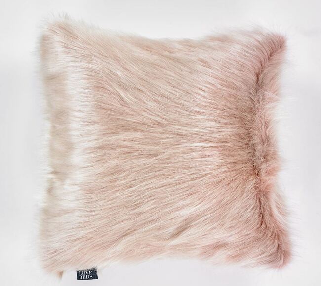 Fluffy, poduszka dekoracyjna z futerkiem, brudny róż, wym.50x50cm