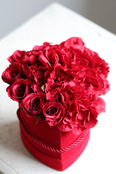 czerwony flowerbox Serce Walenty