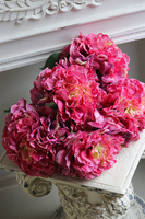 Pink Hydrangea, gałązka sztucznej hortensji z listkami