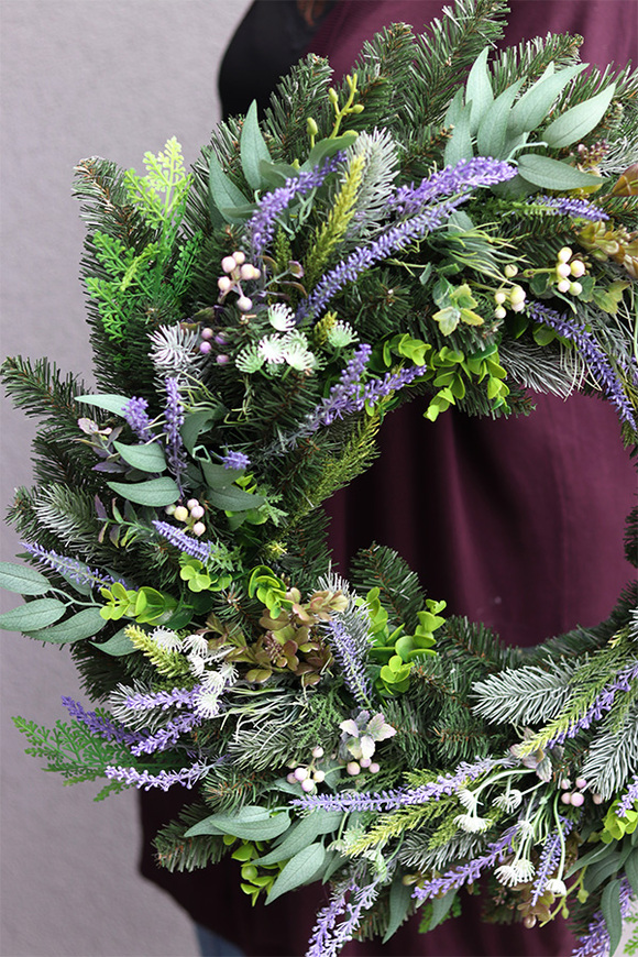 Heather 2, duży bogaty wianek z wrzosem