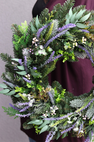 Heather 2, duży bogaty wianek z wrzosem