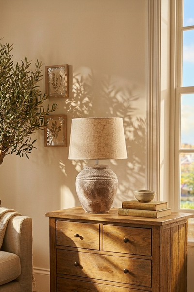 Etno ceramiczna lampa stołowa