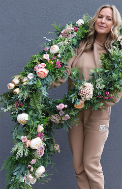 Romantica, stylowa girlanda ze sztucznych kwiatów, dł.300cm 